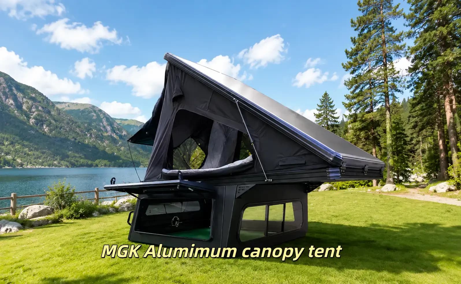 Tienda de campaña con toldo de aluminio MGK: Diseñada para soluciones de camping fiables para camionetas.